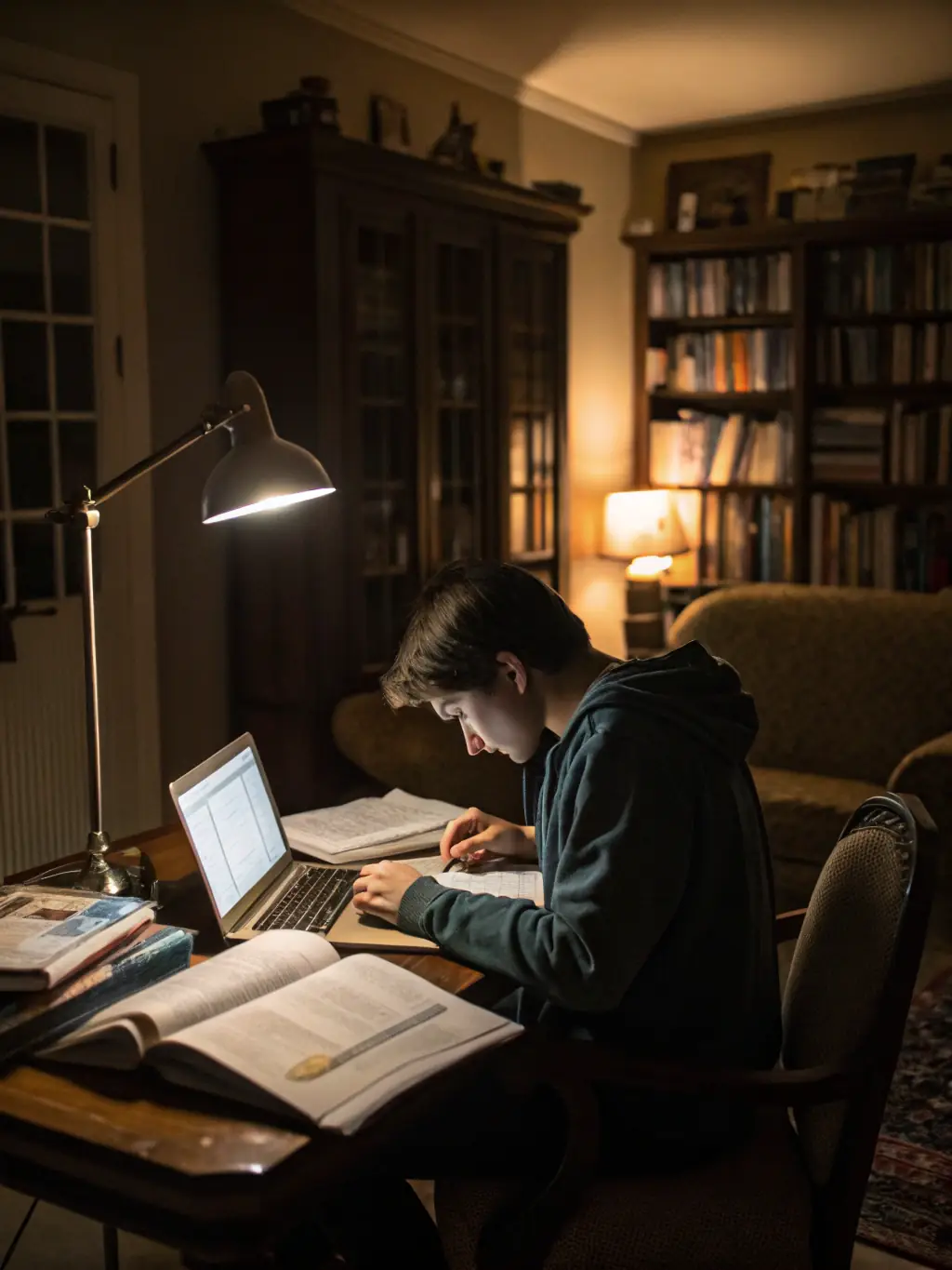 An image of a student studying from the Learning Physics book, with diagrams and formulas clearly visible, highlighting the book's visual aids.